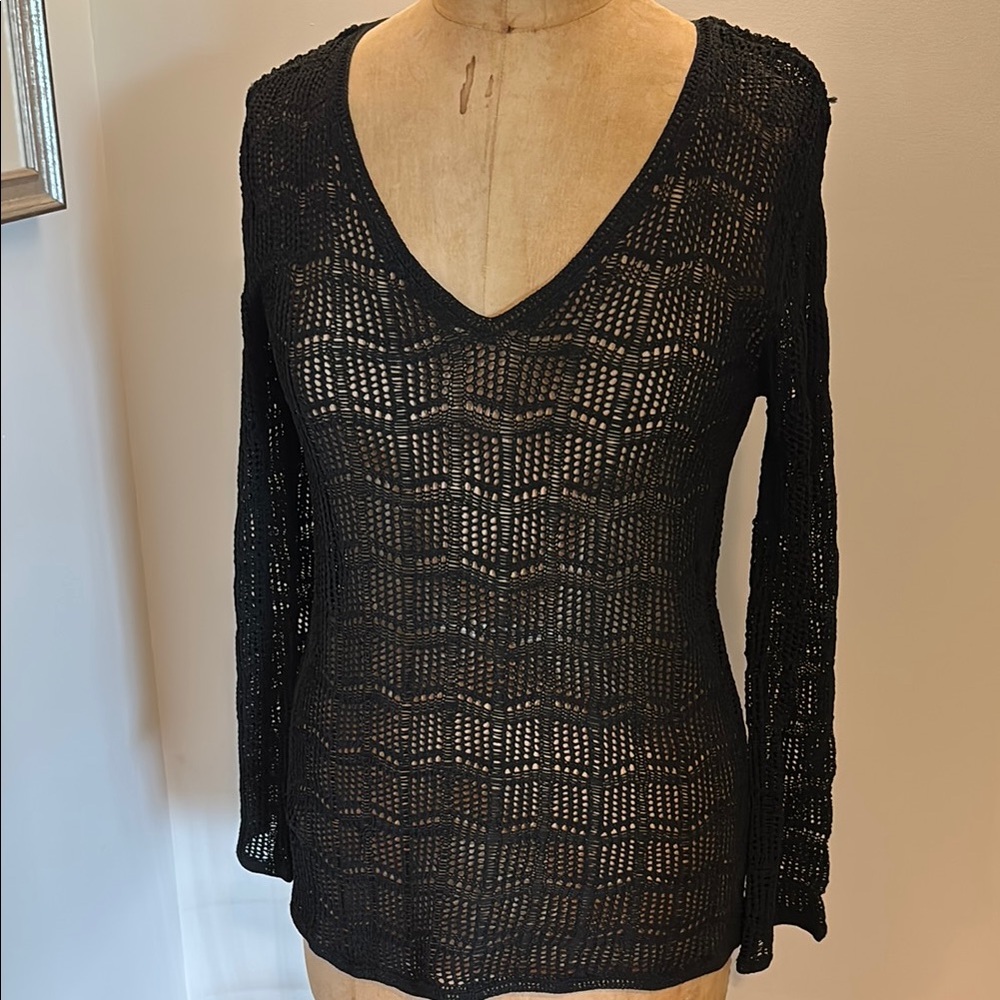 Black Knit Women's Top